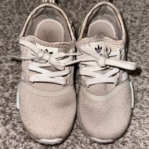 adidas kids, taupe, size 11c runs a little small
